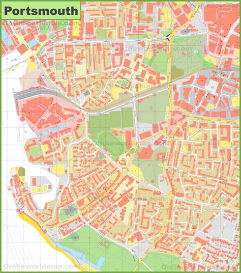 Portsmouth city centre map - Ontheworldmap.com