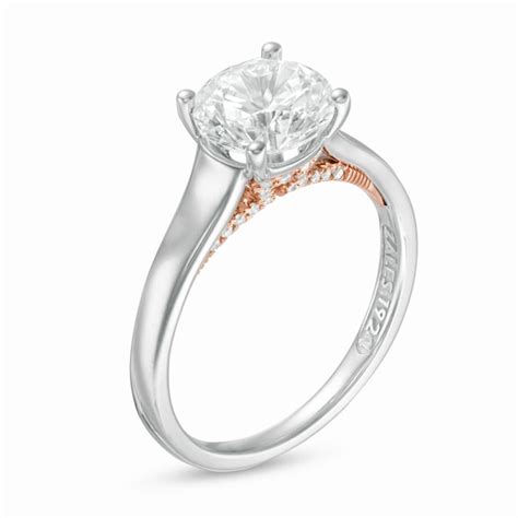 Zales Private Collection 2 CTW. Certified Diamond Engagement Ring in 14K Two-Tone Gold (F/I1 ...