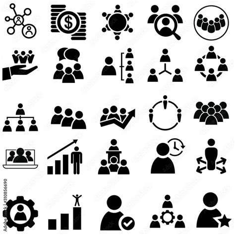 corporate management icon vector set. business people illustration sign collection. partnership ...