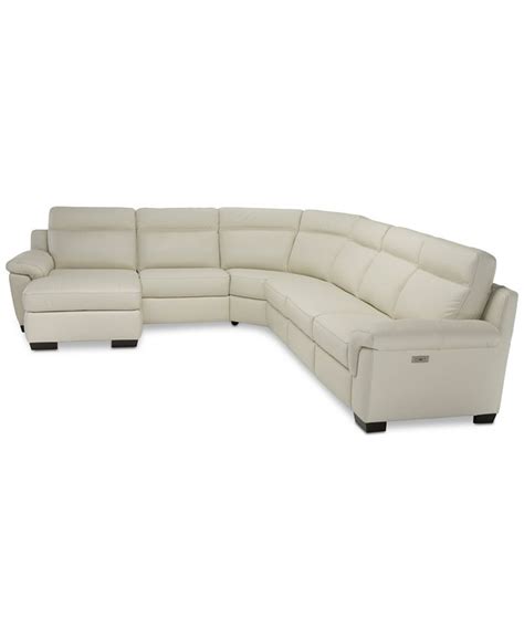 Furniture Julius II 6-Pc. Leather Chaise Sectional Sofa With 1 Power ...