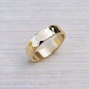 Hammered Recycled Gold Wedding Band Set. Matching Wedding - Etsy