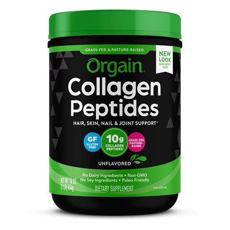 Orgain Grass-Fed Pasture Raised Collagen Peptides Powder, Unflavored, 1 ...