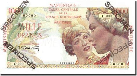 Martinique 1000 Francs Banknote, Undated (1946), KM:33 UNC(65-70) | MA ...