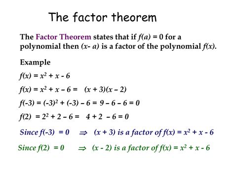 The factor theorem