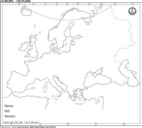 Europe Map Black And White Outline