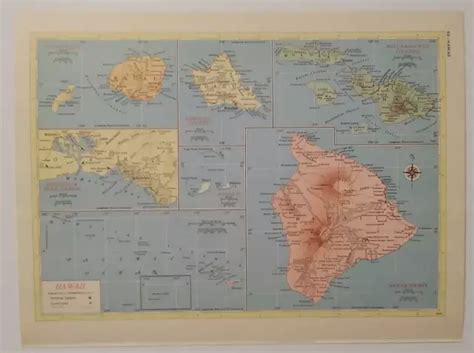 1956 ANTIQUE HAWAII Atlas Map Vintage Hammond's Family Reference World Atlas $14.00 - PicClick