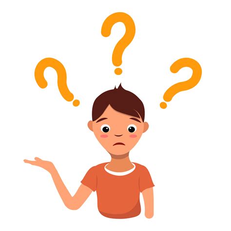 Confused man face. Simple flat vector illustration of question dilemma problem concept, isolated ...