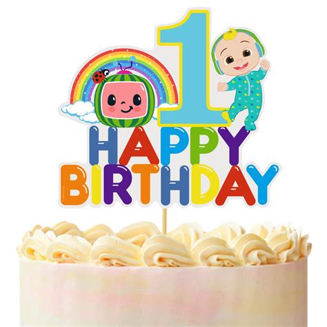 Buy Cocomelon® Theme Birthday Decorations - Cocomelon Cake Topper 1st Birthday | Happy Birthday ...