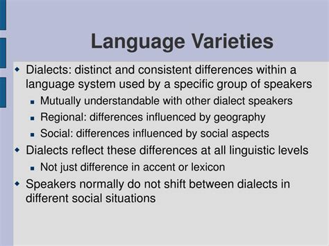 PPT - Language Varieties PowerPoint Presentation - ID:341476