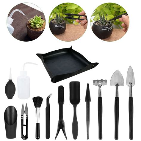 Fyeme Mini Garden Tools Set 12 Pieces Succulent Transplanting Tools Set ...