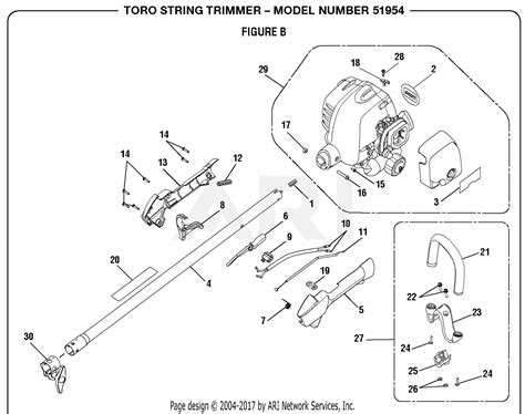 Homelite 51954 17 in. Gas Trimmer - Curved Shaft S/N 310000001 & Up Parts Diagram for Figure B