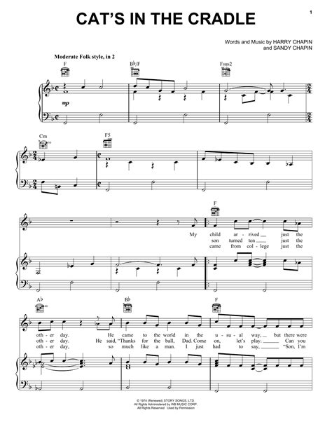 Cat's In The Cradle | Sheet Music Direct