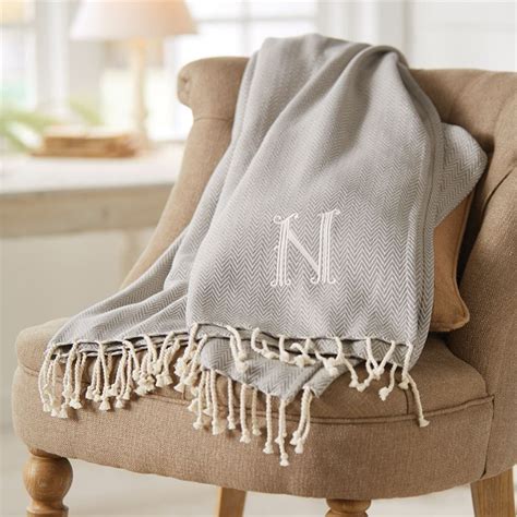 New! Herringbone Initial Throw Blanket by Mud Pie | Monogram throw blanket, Throw blanket ...