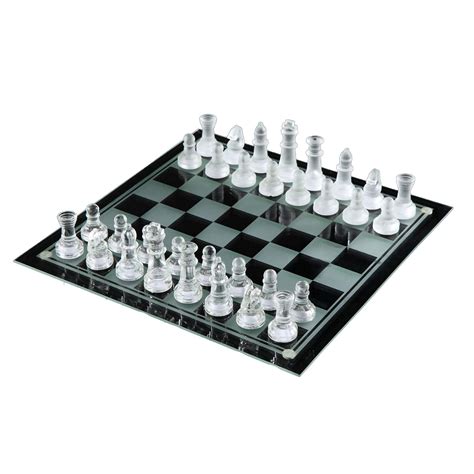 Buy Glass Chess Game Set,Frosted Glass Crystal Chess Board Young Adult ...