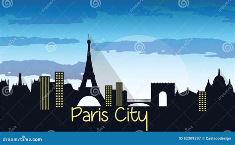 Paris City Silhouette stock vector. Illustration of europe - 82309297