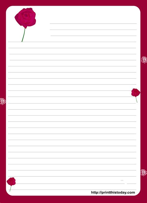 Free Printable Love Letter Writing Paper