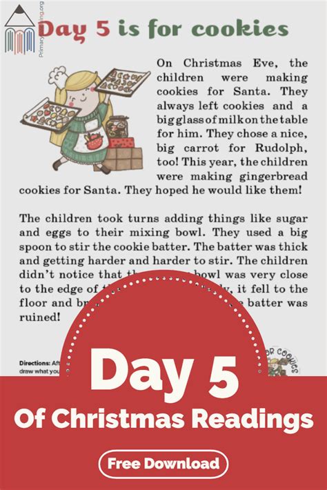 Day 5 of Christmas Readings | Christmas reading, Kids reading, Printables kids