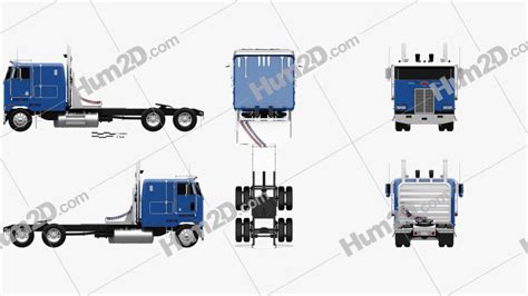 Peterbilt 362 Sattelzug 2002 Blueprint in PNG - Download Fahrzeuge Clip ...