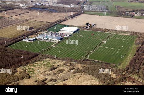 aerial view of Manchester United football training ground at Carrington, Manchester Stock Photo ...