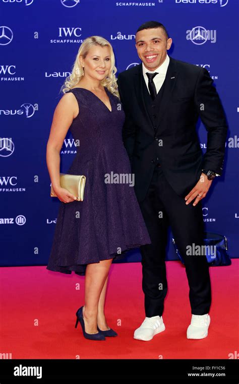 Berlin, Germany. 18th Apr, 2016. Bryan Habana and his wife Janine Stock ...