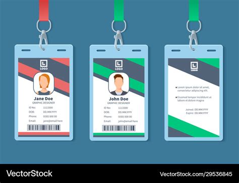 Id card corporate event staff badges identity Vector Image