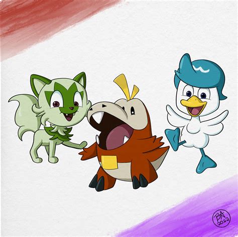 Some fan art of the new Gen 9 Starters! Who’s your favorite? : r/pokemon