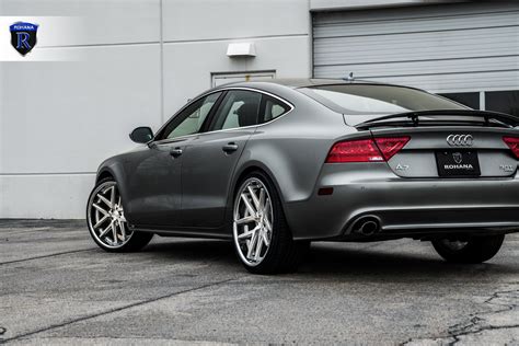 Solid Gray Audi A7 Put on Custom Chrome Rohana Rims — CARiD.com Gallery