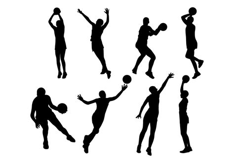 Free Netball Player Silhouettes Vector 130450 Vector Art at Vecteezy