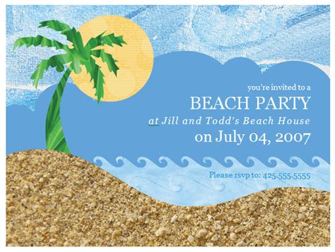 Sample Invitation Beach Party