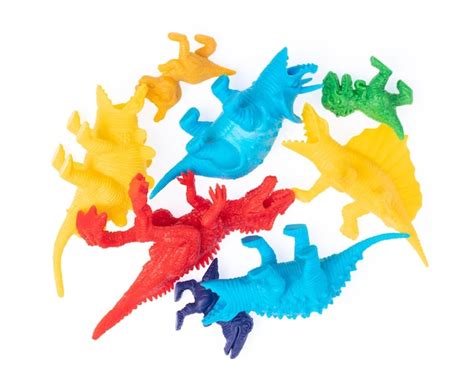 Premium Photo | Collection of dinosaur toy isolated on white background