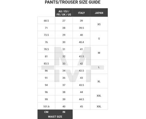 Australian Clothing Size Conversion Chart in Mens | Australian clothing, Chart, Clothing size chart