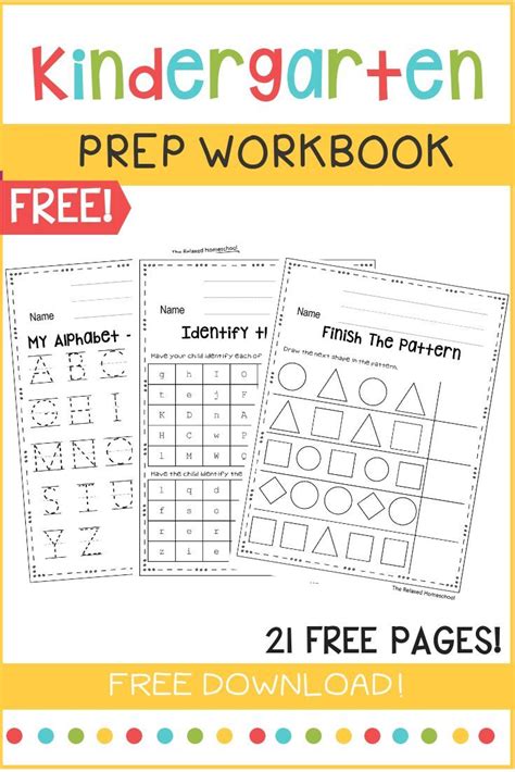 Kindergarten Workbook Pages