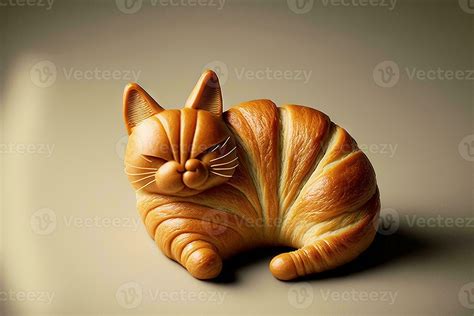 Cat shape croissant illustration 23934155 Stock Photo at Vecteezy