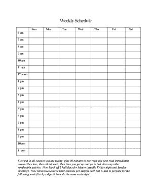 Weekly Schedule Form Fill Out And Sign Printable Pdf Template Signnow | My XXX Hot Girl