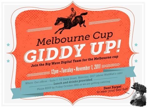 melbourne cup invite wording - Google Search | Melbourne cup, Invitation printing, Lunch invitation