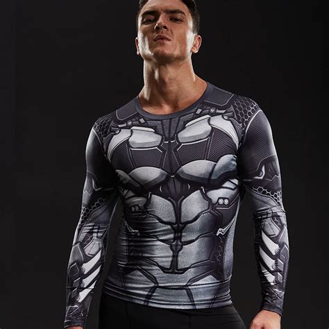 Batman 3D Printed T shirts Men Compression Shirt Comics Character Cosplay Long Sleeve Tops Male ...