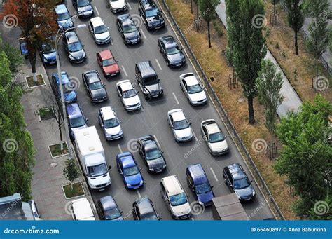 Traffic jam on the road stock image. Image of highway - 66460897