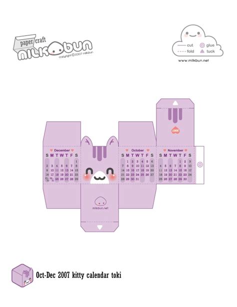 Kawaii Papercraft Templates, Printable Digital Designs For Birthday Parties, Baby Showers ...