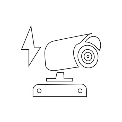 security camera. drawing an isolated vector outline 34414491 Vector Art ...