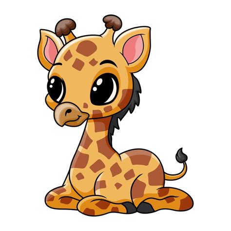 Cute funny baby giraffe sitting 21704200 Vector Art at Vecteezy