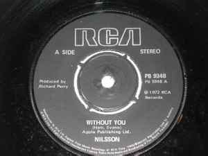 Harry Nilsson - Without You (1981, Black & Silver Paper Labels, Vinyl ...