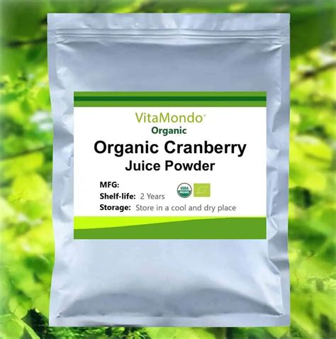 Organic Cranberry Juice Powder: 100g-1kg – Polyphenols, UTI