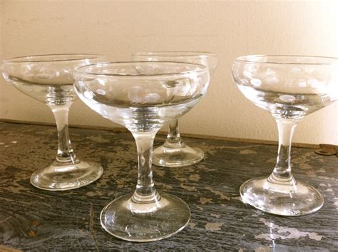 4 Champagne Coupe Glasses / Set of Four by HillsideHouse on Etsy