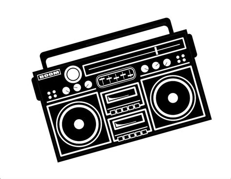 Boombox vinyl wall decal 80's Style