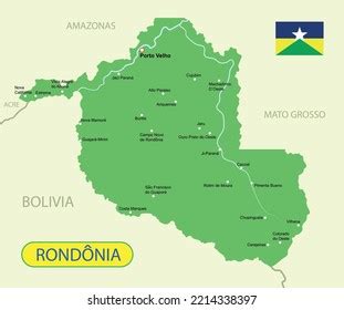 Vector Illustration Map Rondonia Brazil: vetor stock (livre de direitos ...