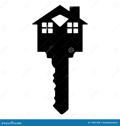 House Key Silhouette stock vector. Illustration of ownership - 118897408