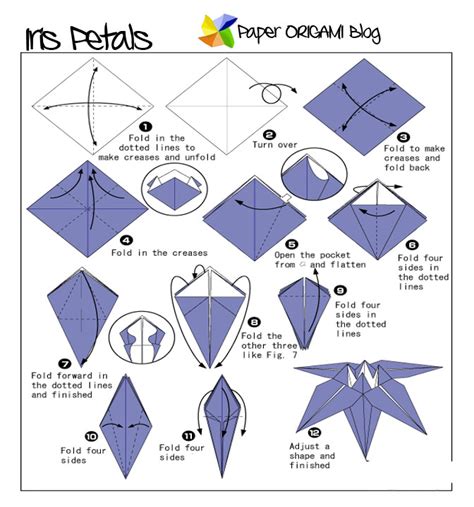 Flowers Origami: Iris Flowers | Paper Origami Guide