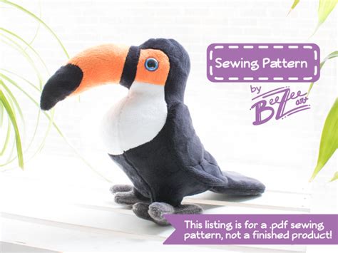 Toucan Stuffed Animal Sewing Pattern | Textillia