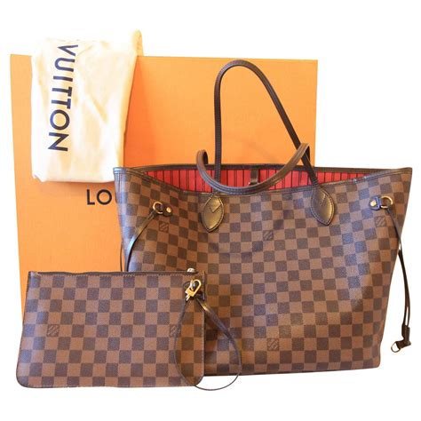 Louis Vuitton Neverfull MM Damier Braun Leder ref.165365 - Joli Closet