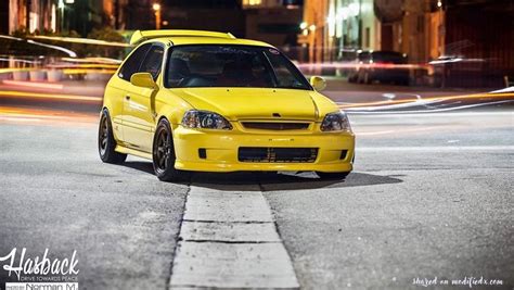 Custom yellow Honda Civic Ek9 Type R - ModifiedX